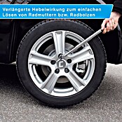 UniTEC Teleskop-Radmutternschlüssel (22 - 41 cm, Schlüsselweite: 17/19 mm)