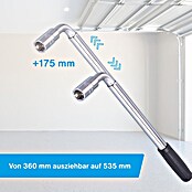 UniTEC Teleskop-Radmutternschlüssel (22 - 41 cm, Schlüsselweite: 17/19 mm)