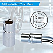 UniTEC Teleskop-Radmutternschlüssel (22 - 41 cm, Schlüsselweite: 17/19 mm)