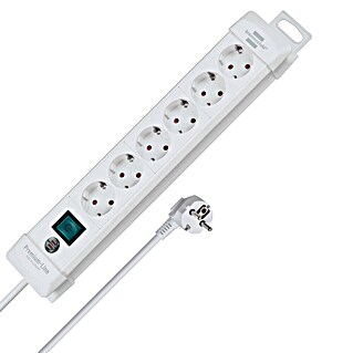 Brennenstuhl Premium-Line Stekkerdoos (6 voudig, Wit, Kabellengte: 3 m)