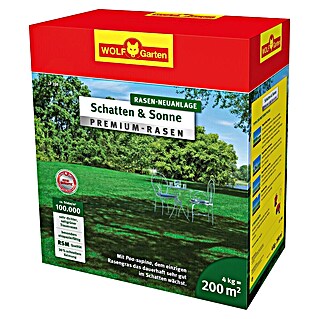 Wolf-Garten Rasensamen Premium Schatten & Sonne (4 kg, 200 m²)