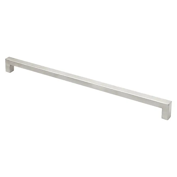 Rei Tirador para muebles - Distancia entre orificios: 320 mm, Acero inoxidable, Plateado - Tirador de mueble de barra cuadrada de metal cepillado para cajones y mobiliario.
