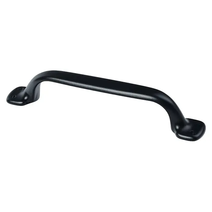 Rei Tirador para muebles - Distancia entre orificios: 96 mm, Negro, 4 ud. - Tirador de metal negro, a menudo utilizado para puertas, verjas o cajones.