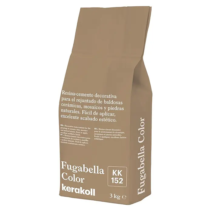 Kerakoll Mortero para juntas - cemento Fugabella - Color: KK152, 3 kg - Saco beige de 3 kg de mortero decorativo Kerakoll Fugabella Color para baldosas.
