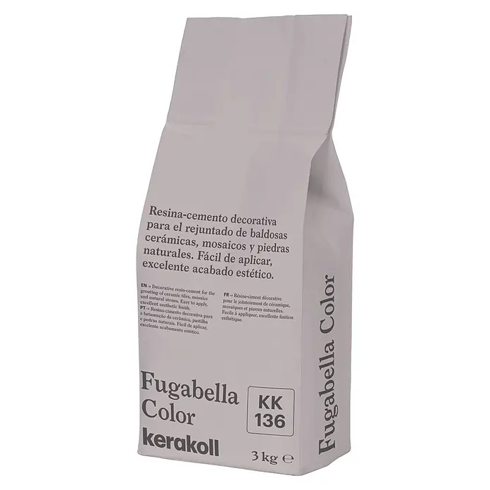 Kerakoll Mortero para juntas - cemento Fugabella - Color: KK136, 3 kg - Mortero de resina-cemento Kerakoll Fugabella Color, 3kg, color KK 136, para baldosas, mosaicos, piedras naturales.