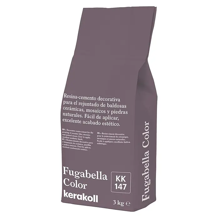 Kerakoll Mortero para juntas - cemento Fugabella - Color: KK147, 3 kg - Bolsa malva de 3kg de Fugabella Color Kerakoll, mortero decorativo de resina-cemento para baldosas y piedra natural.