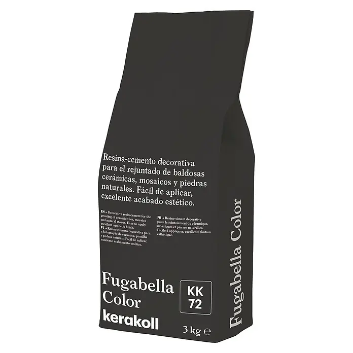 Kerakoll Mortero para juntas - cemento Fugabella - Color: KK72, 3 kg - Saco gris oscuro de 3kg de mortero Kerakoll Fugabella Color para baldosas y piedras naturales.
