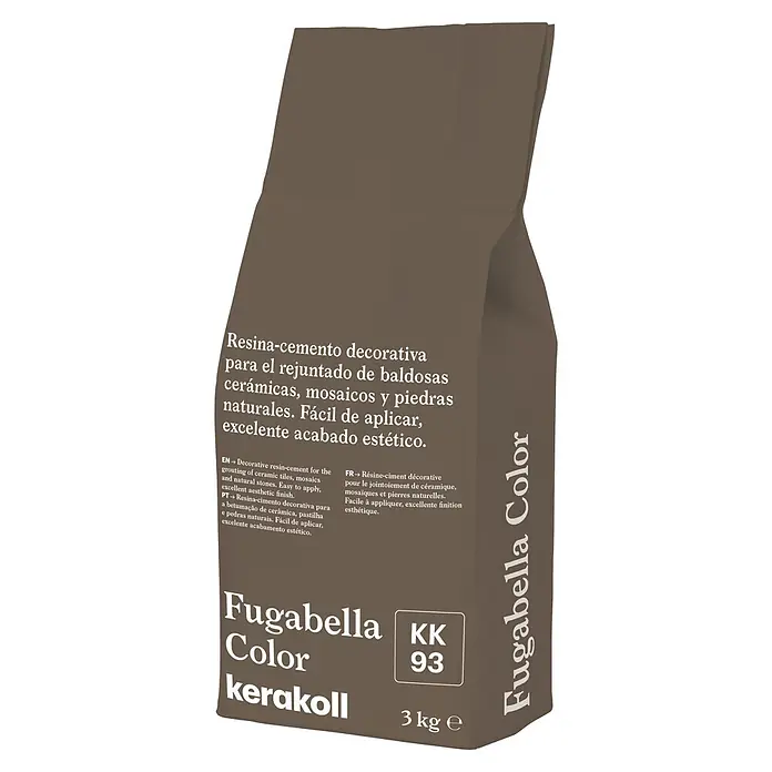Kerakoll Mortero para juntas - cemento Fugabella - Color: KK93, 3 kg - Saco de cemento-resina Fugabella Color Kerakoll, gris-marrón, 3 kg, para el rejuntado de baldosas y piedras naturales.