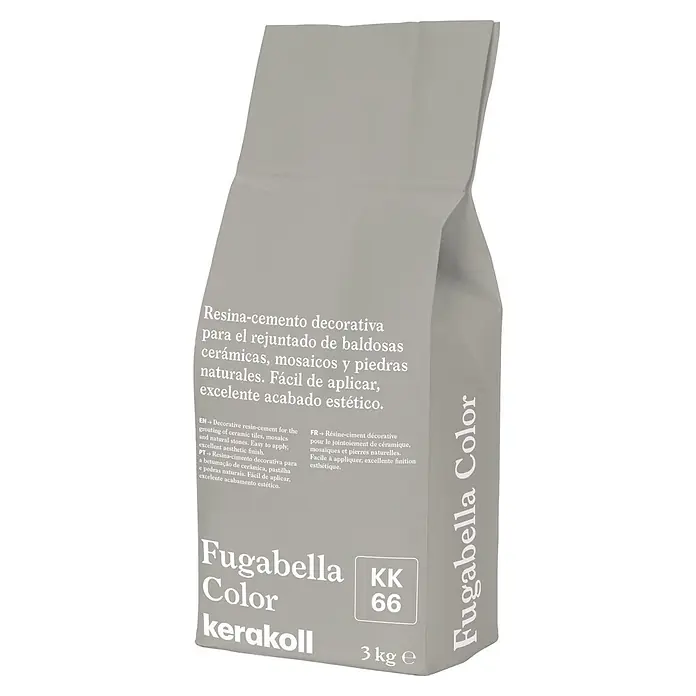 Kerakoll Mortero para juntas - cemento Fugabella - Color: KK66, 3 kg - Saco gris de mortero de resina-cemento decorativa Kerakoll Fugabella Color para azulejos y mosaicos, 3 kg.