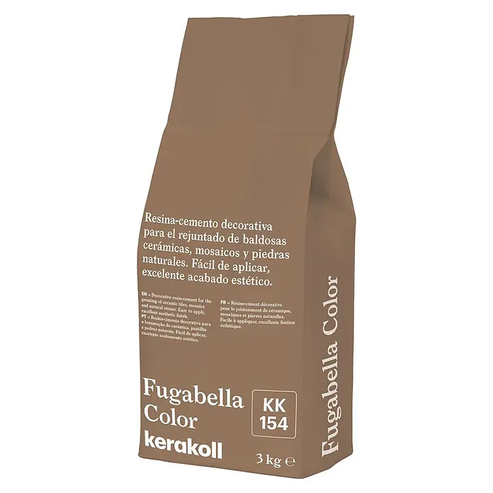 Kerakoll Mortero para juntas - cemento Fugabella - Color: KK154, 3 kg - Saco marrón de 3kg de cemento-resina decorativo Kerakoll Fugabella Color KK 154.