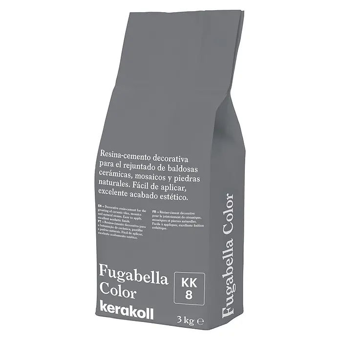 Kerakoll Mortero para juntas - cemento Fugabella - Color: KK8, 3 kg - Saco gris de cemento-resina Kerakoll Fugabella Color para el rejuntado de baldosas y piedras naturales, 3 kg.