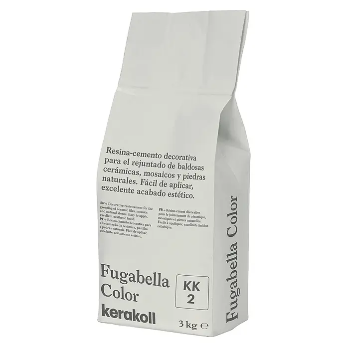 Kerakoll Mortero para juntas - cemento Fugabella - Color: KK2, 3 kg - Saco blanco Kerakoll Fugabella Color 3kg de mortero decorativo.