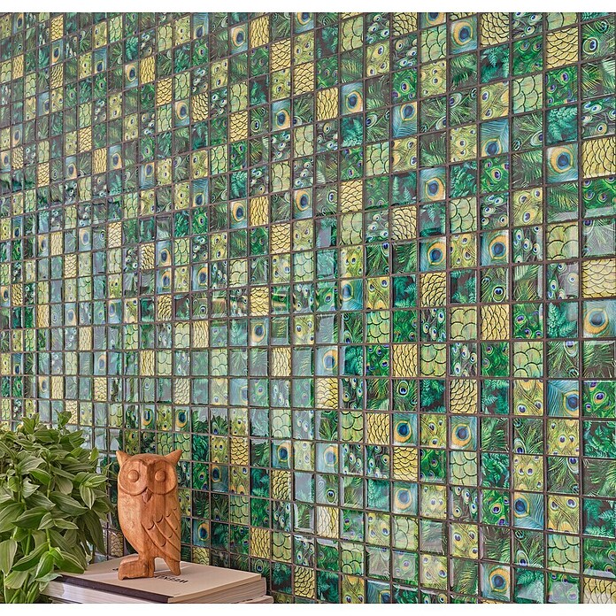 Mosaikfliese Crystal Wildlife XCM WL88 (29,8 x 29,8 cm, Grün, Glänzend) | BAUHAUS