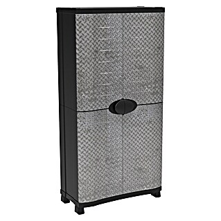Plastiken Space Saver Armario multiusos de plástico  (L x An x Al: 45 cm x 90 mm x 184 cm, Acero)
