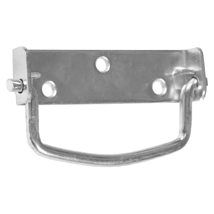 Rei Tirador para muebles - Distancia entre orificios: 105 mm, Níquel - Tirador empotrado de metal plateado con orificios de montaje.