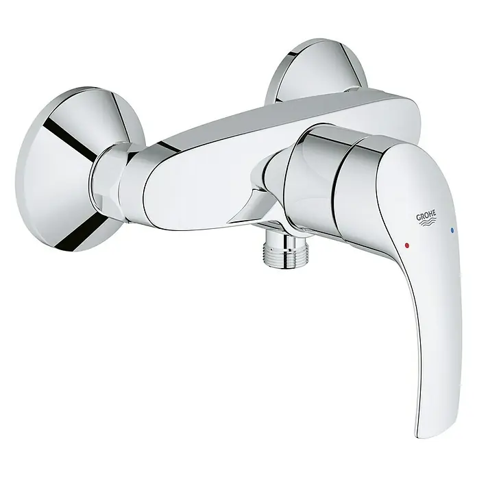 Grohe Eurosmart Brausearmatur - Chrom, Glänzend - Eine glänzende Grohe Armatur mit Hebel und minimalistischem Design, ideal für moderne Badezimmer.