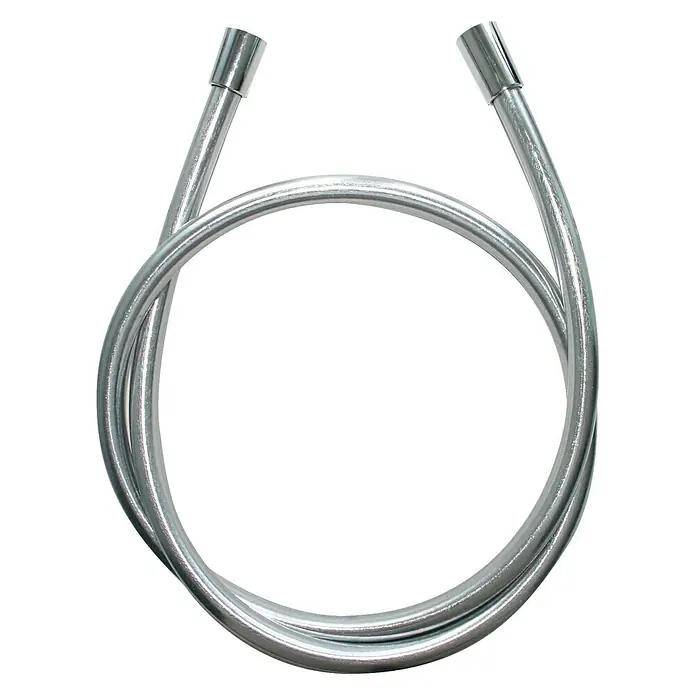 Neoperl Wasserspar-Brauseschlauch - Länge: 200 cm, ½″, Durchflussmenge: 5 l/min, Silber - Silberner Brauseschlauch mit glänzender Oberfläche und gebogener Form, ideal für Badezimmer und Sanitäranlagen.