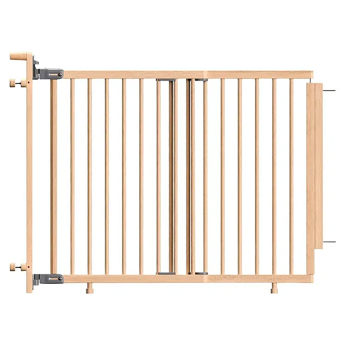 Dolle Sicherheitsgitter Jonas - Höhe: 80,5 cm, Beige - Verstellbares Baby-Sicherheitsgitter aus hellem Holz mit vertikalen Streben.