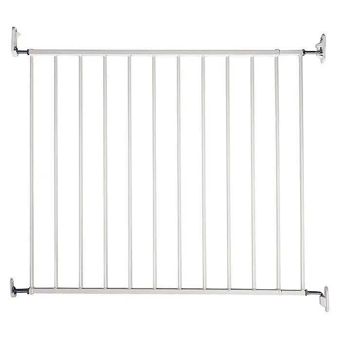 Dolle Sicherheitsgitter Leo - Höhe: 68 cm, Verstellbar: 72 cm - 84,5 cm, Weiß - Weißes, metallenes Klemm-Schutzgitter mit vertikalen Stäben.