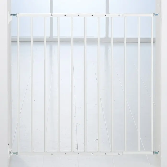 Dolle Sicherheitsgitter - Höhe: 72 cm, Weiß - Weißes, druckmontiertes Babygitter aus Metall mit vertikalen Stäben.