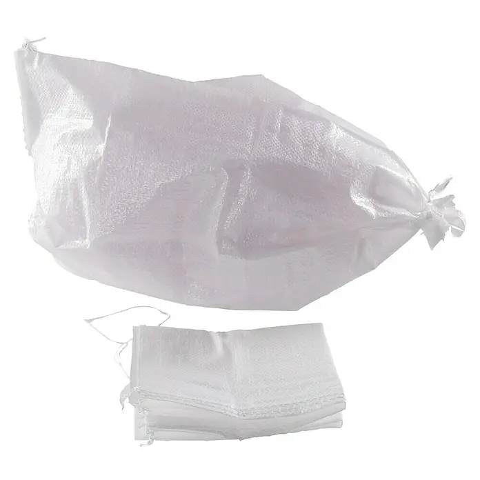 Masys Sandsack 2er Pack - 60 x 40 cm, Polypropylen - Weiße Polypropylen-Gewebe-Sandsäcke, ideal zum Hochwasserschutz und zur Lagerung. Strapazierfähige und zuverlässige Sandsäcke.