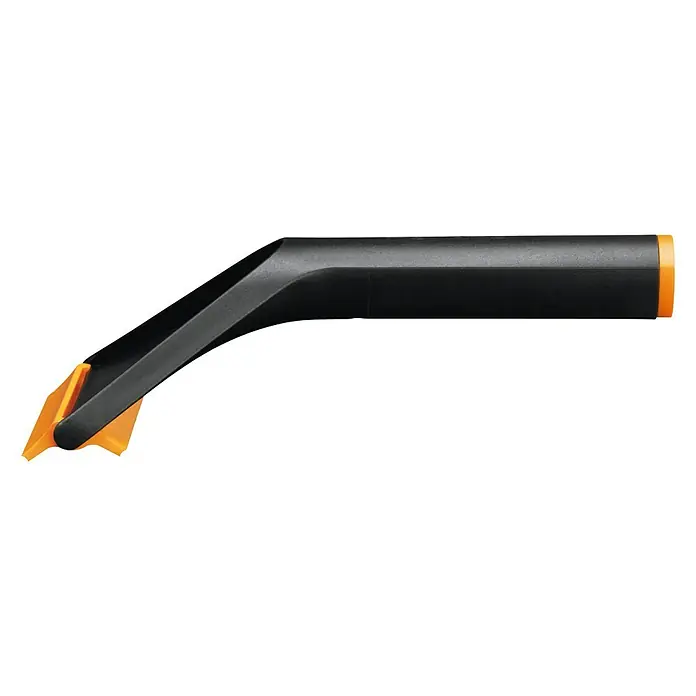 Fiskars Eiskratzer Solid - Breite Schaberkante: 9,5 cm - Nahaufnahme eines Fiskars Unkrautstechers mit schwarzem Griff und orangefarbener Spitze. Ideal für die Gartenarbeit.