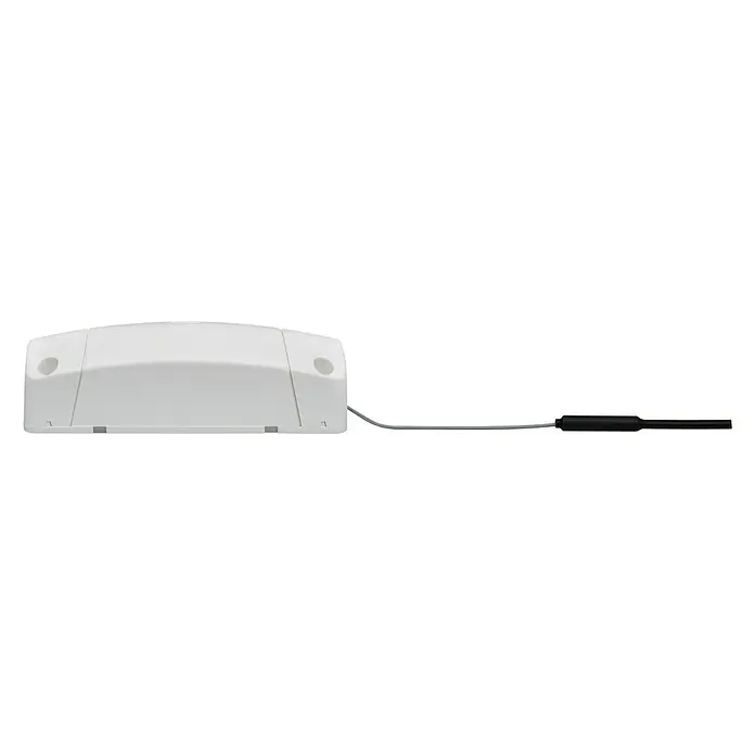 Paulmann Smart Home ZigBee Schaltcontroller Cephei - Reichweite Funk: 50 m, 2,4 GHz - Nahaufnahme eines weißen Sensors mit Kabel für Smart-Home-Anwendungen, ideal für Automatisierung.