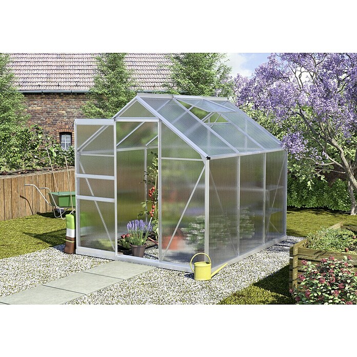 Vitavia Gewächshaus (2,32 x 1,95 x 2,07 m, Farbe: Aluminium, Polycarbonat, 6 mm)