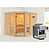 Karibu Systemsauna Amelia 3 (Mit Saunaofen 9 kW inkl. Steuerung Easy, Ohne Dachkranz, 196 x 231 x 198 cm)
