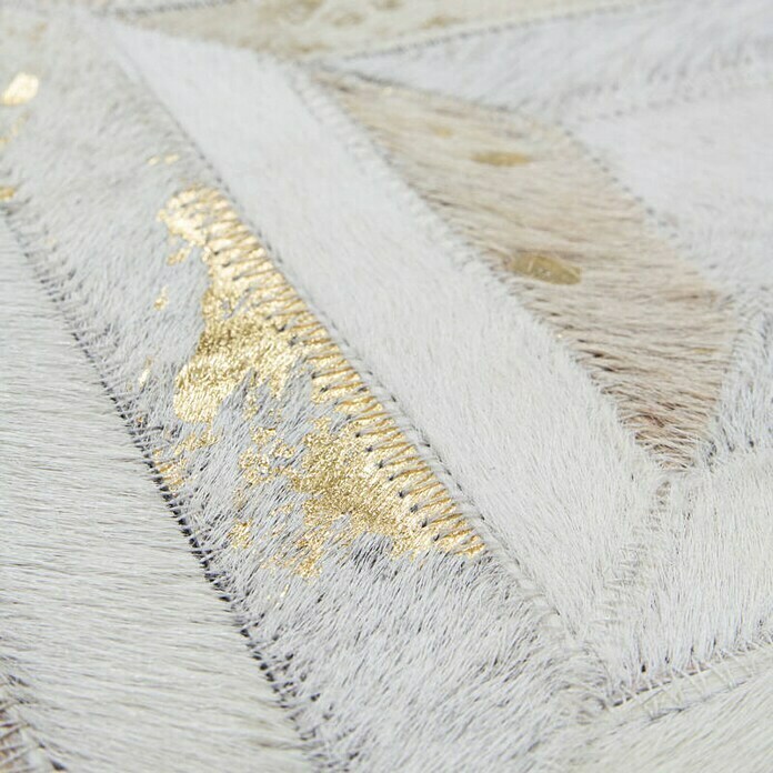 Kayoom Echtlederteppich DazzleElfenbein, L x B: 150 x 80 cm, 100 % Leder Detail Shot