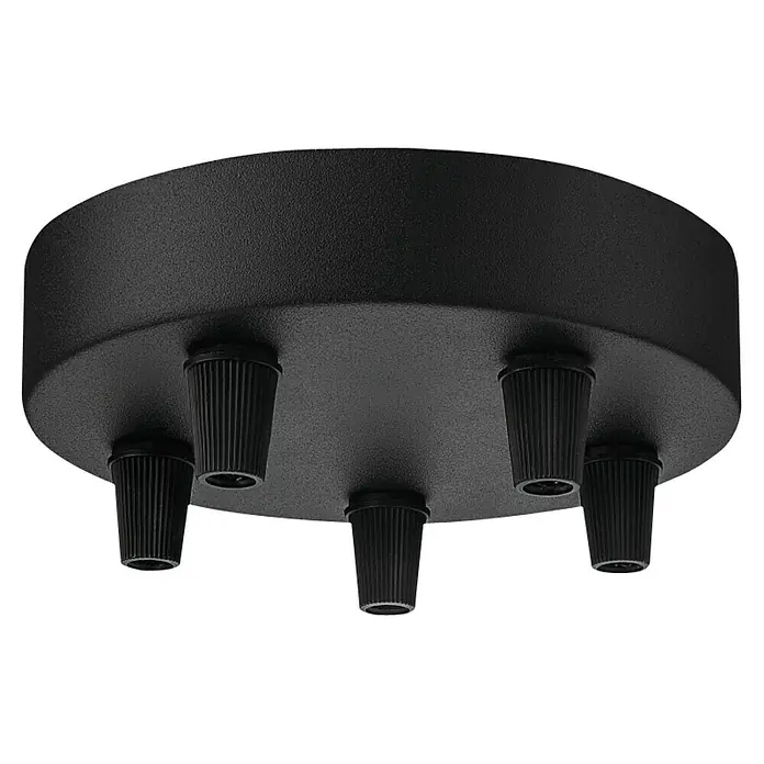 Home Sweet Home Lampenbaldachin - 5-fach, Schwarz, Metall, 12 cm - Schwarze Deckenleuchte mit fünf Lampenhalterungen. Sie ist ideal für moderne Wohnräume und bietet eine stilvolle Beleuchtungslösung.