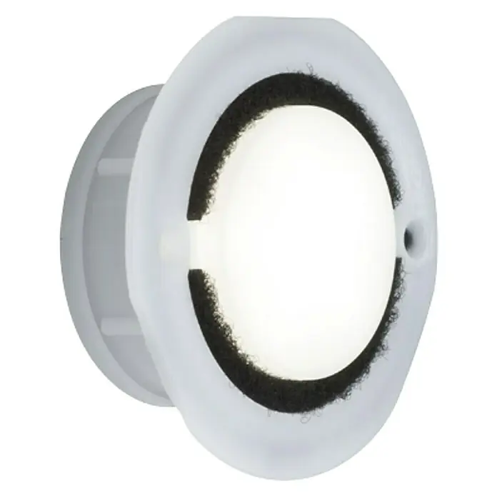 Paulmann Special Line LED-Einbauleuchte - 1,4 W, Weiß, Neutralweiß, IP65 - Nahaufnahme einer weißen runden Staubmanschette, die einen kreisförmigen schwarzen Filter umschließt, ideal für Staubsauger.
