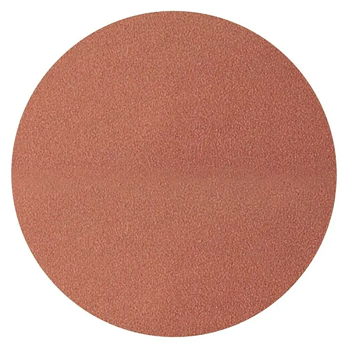 Wolfcraft Juego de hojas de lija - Diámetro: 178 mm, 2 pzs. - Primer plano de un colorete circular de color cobre con una textura fina y mate, perfecto para una tez cálida.