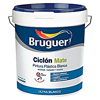 Bruguer Pintura para paredes y techos Ciclón (Blanco, 10 l, Mate)