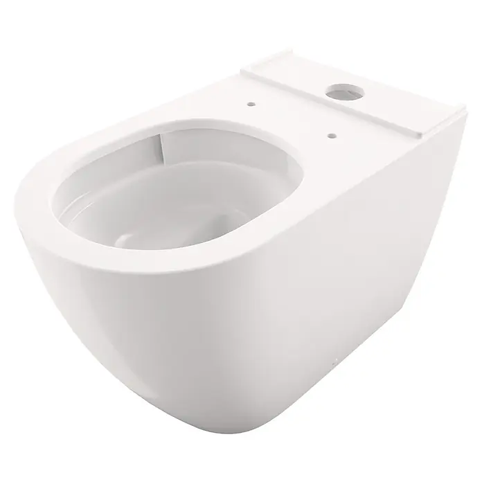 Camargue Los Angeles Stand-WC für Kombination 2.0 - Spülrandlos, WC Abgang: Waagerecht, Weiß - Weißes wandhängendes Keramik-WC.