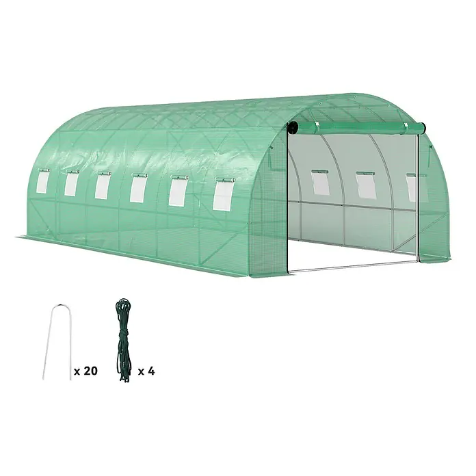 Outsunny Gewächshaus Outsunny-Folientunnel - 6 x 3 cm, Material Seitenwand: Kunststoff, 2 mm