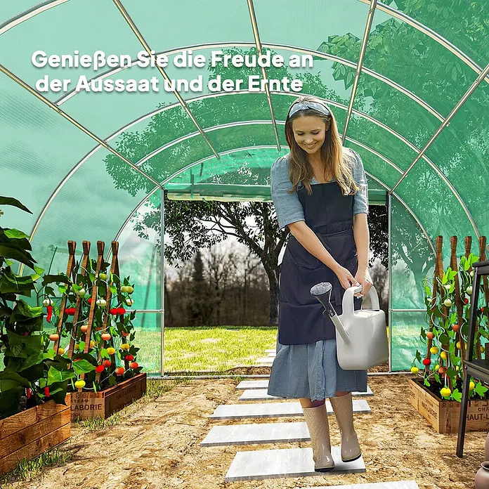Outsunny Gewächshaus Outsunny-Folientunnel - 6 x 3 cm, Material Seitenwand: Kunststoff, 2 mm