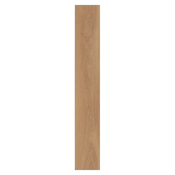 Krono Original Laminat Atlantic 8 - Natural Parioli Oak, Landhausdiele, 1.288 x 195 x 8 mm - Hellbraunes Holzfußbodenbrett mit natürlicher Maserung.