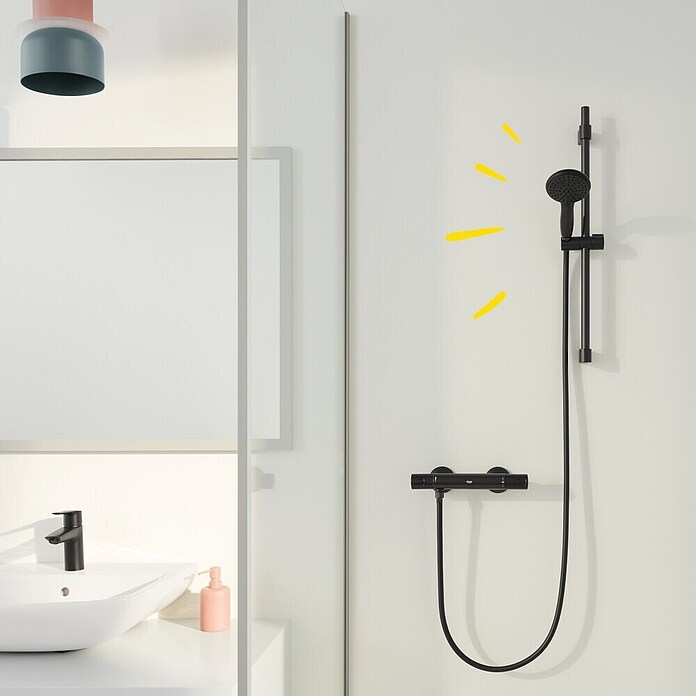 Grohe VitalioFlex Trend Brauseschlauch Vitalio Flex Trend (Länge: 175 cm, Anschlüsse: ½″, Kunststoff, Schwarz) | BAUHAUS