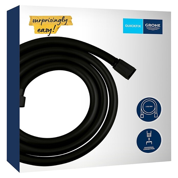 Grohe VitalioFlex Trend Brauseschlauch Vitalio Flex Trend (Länge: 175 cm, Anschlüsse: ½″, Kunststoff, Schwarz) | BAUHAUS