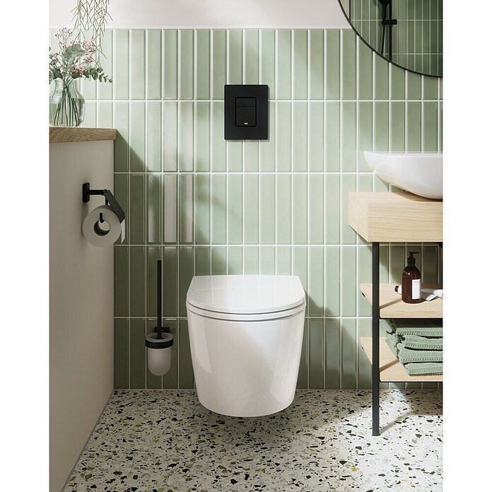 Grohe Bedieningspaneel Even Mat Zwart (Zwart, 2 spoelstanden, Hoekig) | BAUHAUS