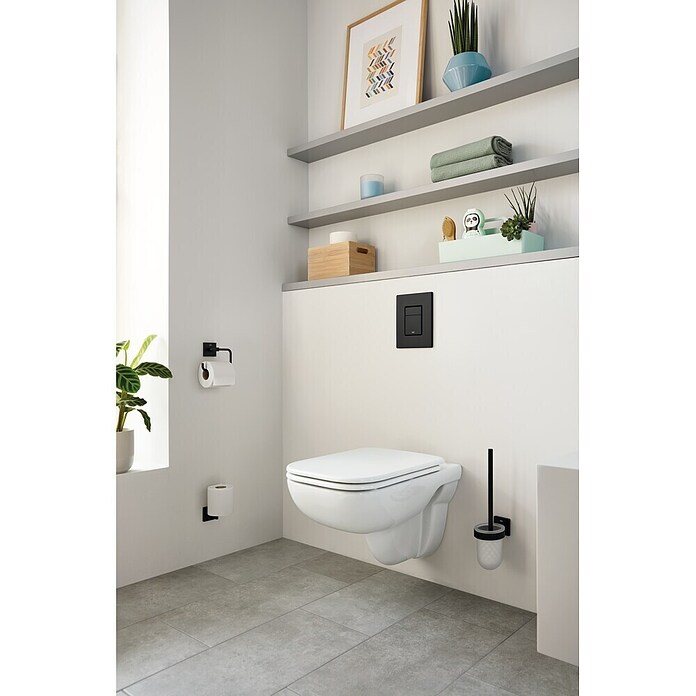 Grohe Bedieningspaneel Even Mat Zwart (Zwart, 2 spoelstanden, Hoekig) | BAUHAUS