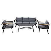 Kactus republic Conjunto de muebles Toronto (4 pzs., Aluminio/Madera sintética, Antracita) | BAUHAUS