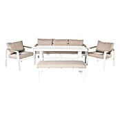 Kactus republic Conjunto de muebles Ímola (5 pzs., Aluminio/Olefina, Blanco) | BAUHAUS