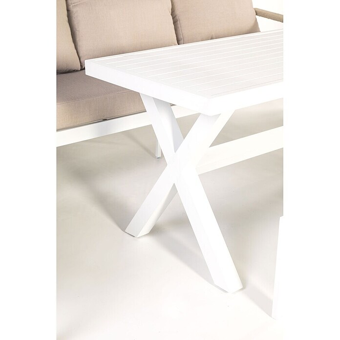 Kactus republic Conjunto de muebles Ímola (5 pzs., Aluminio/Olefina, Blanco) | BAUHAUS