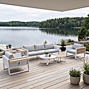 Kactus republic Conjunto de muebles Mónaco (5 pzs., Aluminio/Teca, Blanco) | BAUHAUS