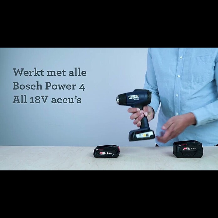 Rapid Power for All 18V Accu-heteluchtpistool RX1000 (Excl. accu, Temperatuurbereik: 30 °C - 550 °C) | BAUHAUS