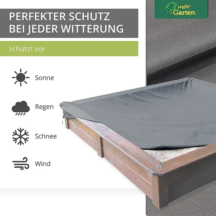 Mehr Garten Sandkasten-Schutzhülle - Polyester (PES), Grau