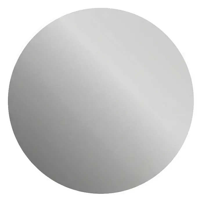 Espejo con luz Elegant - Diámetro: 80 cm, Blanco frío - Disco metálico plateado con textura cepillada y degradado.