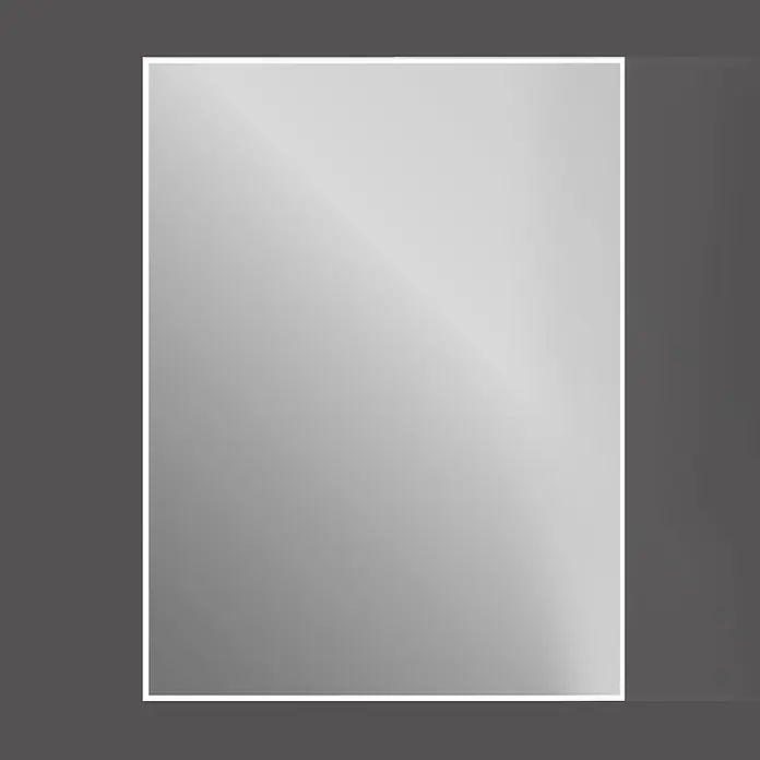 Espejo con luz Elegant - An x Al: 60 x 80 cm, Blanco frío - Espejo rectangular con marco blanco y superficie reflectante.
